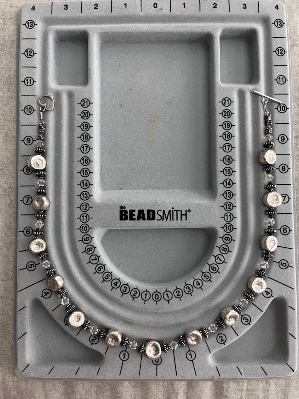 Silver-Tone Bead Necklace - Metallic Gray